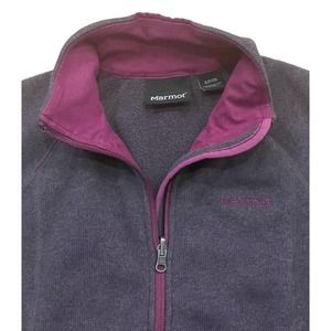 Marmot Sweater Fleece Jacket Full Zip Purple Womens S Small Polartec